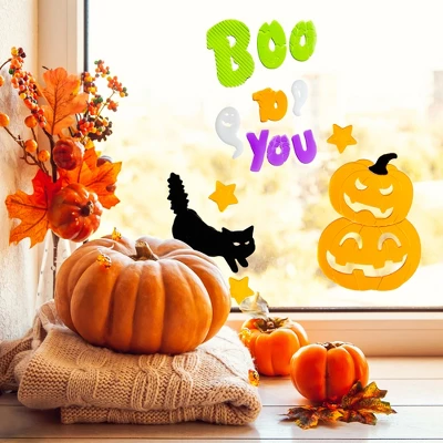 Northlight 14-Piece Green And Orange Boo To You Halloween Gel Window Clings 3 Northlight 14-Piece Green And Orange Boo To You Halloween Gel Window Clings