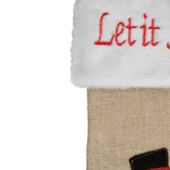 Northlight 19" Beige And Red Burlap "Let It Snow" Snowman Christmas Stocking -Festival GUEST 64e93f7c 4d29 4522 a999 75d4ca313e26