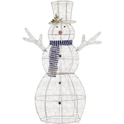Northlight 48" LED Lighted Silver Mesh Snowman Outdoor Twinkling Christmas Decoration -Festival GUEST 6998b690 8ca3 4143 88e8 9ca9af178cc7