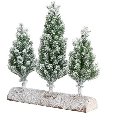 Northlight Frosted Pine Tree Trio Christmas Decoration - 8" - Unlit 5 Northlight Frosted Pine Tree Trio Christmas Decoration - 8" - Unlit - Image 3