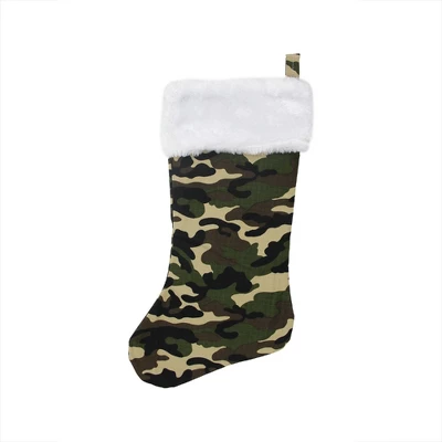 Northlight Camouflage Christmas Stocking With Cuff - 19" - Green And White 4 Northlight Camouflage Christmas Stocking With Cuff - 19" - Green And White - Image 2