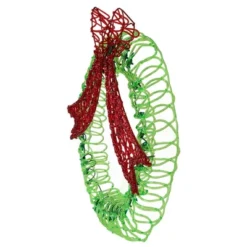 Northlight 20" Green And Red Lighted Wreath And Bow Christmas Window Silhouette Decoration -Festival GUEST 6e82ca6e ea43 494c af62 950fa6dff6a6