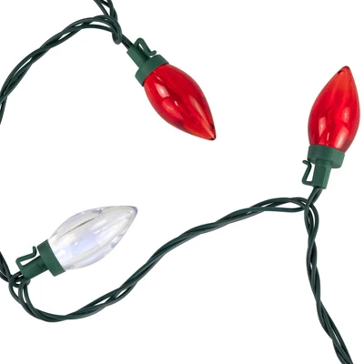 Northlight 25ct Red And Pure White LED C9 Christmas Lights, 16ft Green Wire 7 Northlight 25ct Red And Pure White LED C9 Christmas Lights, 16ft Green Wire - Image 5