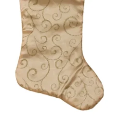 Northlight 20.5" Gold Glittered Swirl Christmas Stocking With Velveteen Cuff -Festival GUEST 73b82589 58ff 4729 8c89 c8a9e54ed373