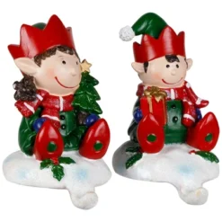 Northlight Festive Elves Christmas Stocking Holders - 5" - Set Of 2 -Festival GUEST 73c66e66 04fd 4d50 acbe bd972b1675d1