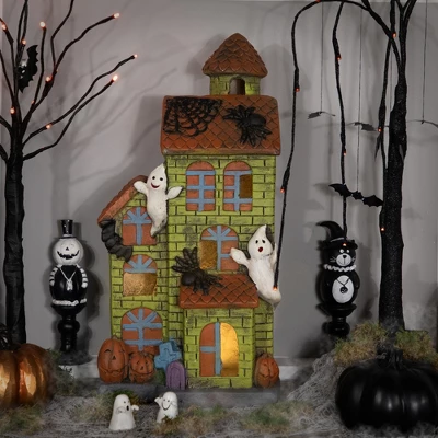 Northlight LED Lighted Ghostly Haunted House Halloween Decoration - 20" 3 Northlight LED Lighted Ghostly Haunted House Halloween Decoration - 20"