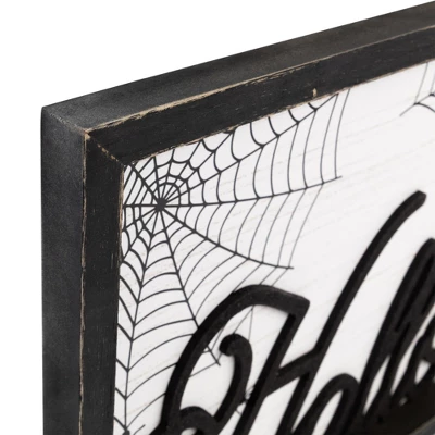 Northlight Framed "Happy Halloween" Spider Web Wall Sign - 23.5" 6 Northlight Framed "Happy Halloween" Spider Web Wall Sign - 23.5" - Image 4