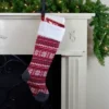 Northlight 23" Red, Gray And White Knit Christmas Stocking With High Pile Fleece Cuff -Festival GUEST 78a7d0f9 12d6 49f0 b523 584fac021d11