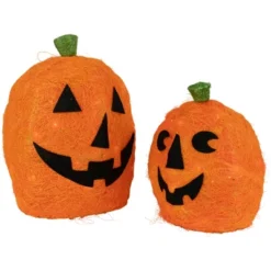 Northlight Lighted Sisal Jack O' Lanterns Outdoor Halloween Decorations - Set Of 2 -Festival GUEST 79a2ec49 57f6 40c3 8b9f b7b04d633bd3
