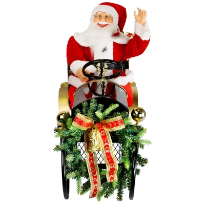 Northlight Animated And Musical Santa Driving Vintage Car Christmas Decoration - 31" 4 Northlight Animated And Musical Santa Driving Vintage Car Christmas Decoration - 31" - Image 2