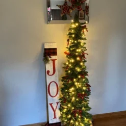 Northlight Pre-Lit Pencil Northern Balsam Fir Artificial Christmas Tree - 6' - Warm Clear LED Lights -Festival GUEST 7b965d35 2e9e 495b 8b63 2f90e3a27b60