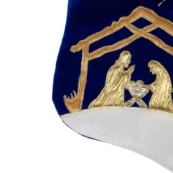 Northlight 20.5" Blue And Gold Nativity Scene Christmas Stocking With Gold Cuff -Festival GUEST 7c966b06 11e8 4500 a693 1f89075dcf04