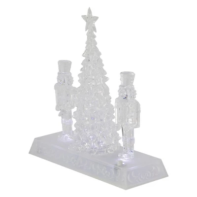 Northlight LED Lighted Icy Crystal Nutcracker And Christmas Tree Decoration - 9" - White Lights 6 Northlight LED Lighted Icy Crystal Nutcracker And Christmas Tree Decoration - 9" - White Lights - Image 4