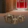 Northlight Lighted Rattan Gift Boxes With Burlap Bows Christmas Decorations - 9" - Set Of 3 -Festival GUEST 82e8d3fa ba80 4619 8d33 bbfe1bcb4662