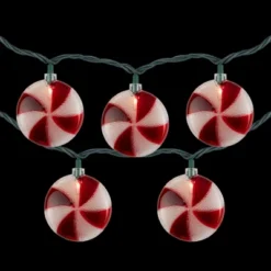 Northlight 10 Count Peppermint Candy Christmas Light Set, 6ft Green Wire 10 Northlight 10 Count Peppermint Candy Christmas Light Set, 6ft Green Wire -Festival GUEST 8461b838 d084 4ae2 8ad7 8509143f9426