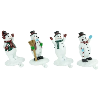 Northlight Winter Ready Glitter Snowman Christmas Stocking Holders - 7" - Set Of 4 3 Northlight Winter Ready Glitter Snowman Christmas Stocking Holders - 7" - Set Of 4