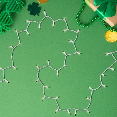 Northlight Mini Christmas Light Set - Clear With Green Tip - 10' White Wire - 50ct 4 Northlight Mini Christmas Light Set - Clear With Green Tip - 10' White Wire - 50ct - Image 2