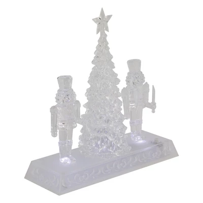 Northlight LED Lighted Icy Crystal Nutcracker And Christmas Tree Decoration - 9" - White Lights 5 Northlight LED Lighted Icy Crystal Nutcracker And Christmas Tree Decoration - 9" - White Lights - Image 3