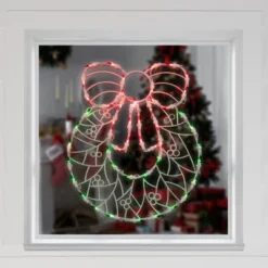 Northlight Lighted Wreath Window Silhouette Christmas Decoration - 16" -Festival GUEST 8fcc5abe f398 4698 96c6 0f564e46d8ca