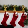 Northlight Glittered Harp Christmas Stocking Holders - 7" - Gold Finish - Set Of 3 -Festival GUEST 90f58998 3e7b 4697 bb03 3d2439dfddb3