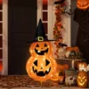 Northlight LED Lighted Jack-O-Lanterns In Witch's Hat Outdoor Halloween Decoration - 34" -Festival GUEST 917166ed 2491 43ee 9fe3 b5ec7db9bece