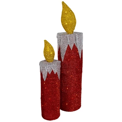 Northlight LED Lighted Candles Outdoor Christmas Decorations - 22.75" - Red - Set Of 2 6 Northlight LED Lighted Candles Outdoor Christmas Decorations - 22.75" - Red - Set Of 2 - Image 4