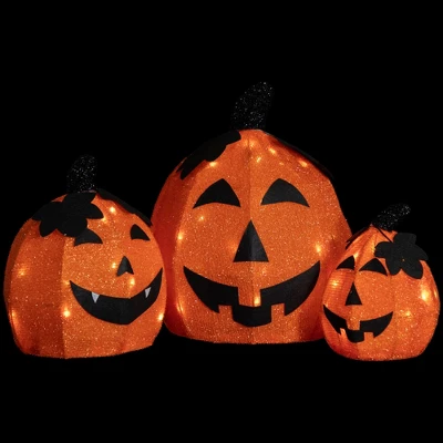 Northlight LED Lighted Jack O' Lantern Outdoor Halloween Decorations - Warm White - Set Of 3 8 Northlight LED Lighted Jack O' Lantern Outdoor Halloween Decorations - Warm White - Set Of 3 - Image 6
