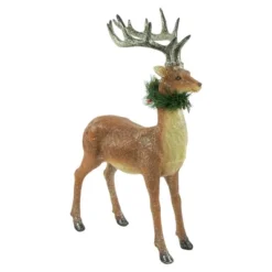Northlight Standing Glittered Reindeer With Pine Neck Wreath Christmas Decoration - 15.5" -Festival GUEST 98c18cdd 5125 4e00 ab59 3b70b429d2ef