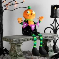 Northlight Jack O Lantern Halloween Decoration With Boo Banner- 14"