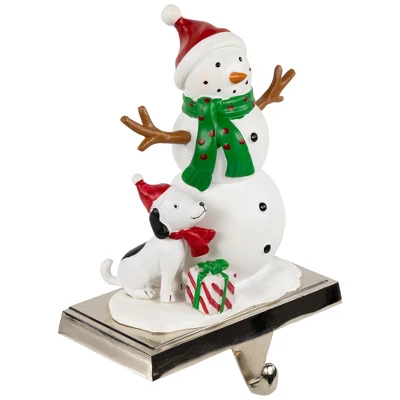 Northlight 6" Snowman And Puppy Christmas Stocking Holder 4 Northlight 6" Snowman And Puppy Christmas Stocking Holder - Image 2