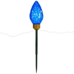 Northlight LED Lighted C9 Style Christmas Pathway Lawn Stakes - 8 Ft - Multi - 5-Count -Festival GUEST 9b692789 cf6e 481b a16d 17401ea47f07
