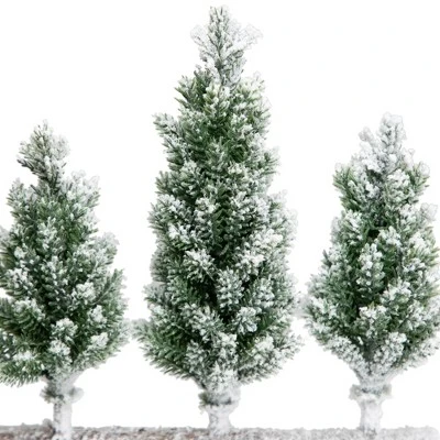 Northlight Frosted Pine Tree Trio Christmas Decoration - 8" - Unlit 7 Northlight Frosted Pine Tree Trio Christmas Decoration - 8" - Unlit - Image 5