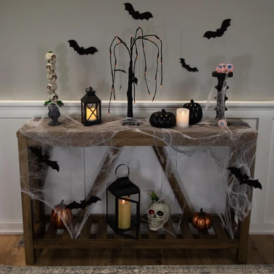 Northlight Pre-Lit Glittered Halloween Willow Tree With Bats - 24" - LED Orange Lights 3 Northlight Pre-Lit Glittered Halloween Willow Tree With Bats - 24" - LED Orange Lights