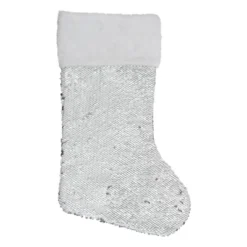 Northlight 19" White And Silver Sequin Christmas Stocking With White Faux Fur Cuff -Festival GUEST 9ce3fdca 80b5 40fd b9b9 8600b25edea4