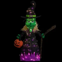 Northlight LED Lighted Witch With Broom Outdoor Halloween Decoration - 39" - Clear Lights -Festival GUEST 9ed02af3 58ce 4fff b75c 04ed455cf93c