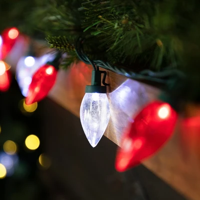 Northlight 25ct Red And Pure White LED C9 Christmas Lights, 16ft Green Wire 3 Northlight 25ct Red And Pure White LED C9 Christmas Lights, 16ft Green Wire