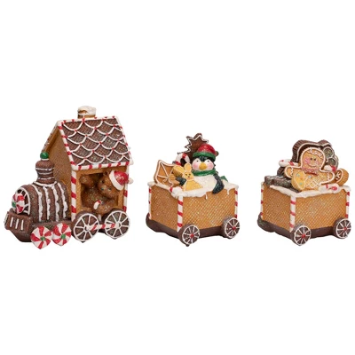 Northlight Gingerbread Candy Cane Train With Gingerbread Man Christmas Decoration - 5.5" 4 Northlight Gingerbread Candy Cane Train With Gingerbread Man Christmas Decoration - 5.5" - Image 2