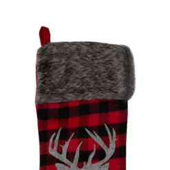 Northlight 20.5" Red And Black Buffalo Plaid Reindeer Christmas Stocking -Festival GUEST a2410e72 cf5c 4cb9 9191 3434ea2883ab