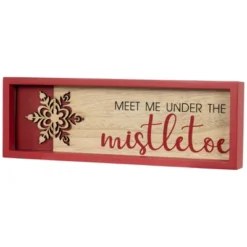 Northlight Framed "Meet Me Under The Mistletoe" Christmas Wall Decoration - 11.75" - Red -Festival GUEST a7823267 4772 4be4 befe af2e71ab8ebe