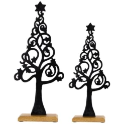 Northlight Starry Trees Metal Christmas Decorations - 18.5" - Black - Set Of 2 -Festival GUEST a83b7616 5add 4b27 9428 9ad57c893274