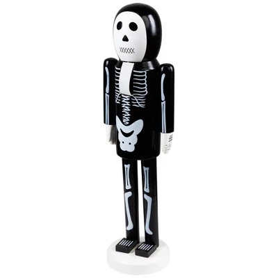 Northlight Skeleton Wooden Halloween Nutcracker - 14" - Black And White 5 Northlight Skeleton Wooden Halloween Nutcracker - 14" - Black And White - Image 3