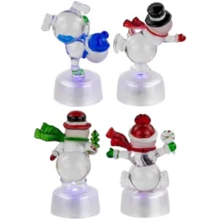 Northlight LED Lighted Color Changing Snowmen Acrylic Christmas Decorations - 4.25" - Set Of 4 -Festival GUEST aebfd076 a481 4355 83aa 1e62d69aa382