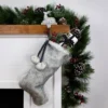 Northlight Silver Fox Faux Fur Christmas Stocking With Pom Poms - 20.5" -Festival GUEST aef8e067 06b8 495a aedd ab2bd0fa8cd3
