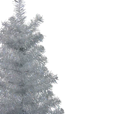 Northlight 4' Holographic Silver Tinsel Slim Artificial Christmas Tree - Unlit 5 Northlight 4' Holographic Silver Tinsel Slim Artificial Christmas Tree - Unlit - Image 3