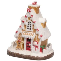 Northlight Snowy Gingerbread Peppermint House With Snowman Christmas Decoration - 11" -Festival GUEST b0ca5ab6 4bd0 4ef9 b9cf 434130b45f91