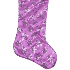 Northlight 19" Purple Sequin Snowflake Christmas Stocking With White Faux Fur Cuff -Festival GUEST b4919c09 adeb 40e4 93e1 c5b3af83b9b6