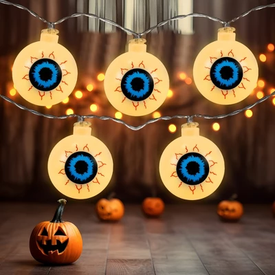 Northlight LED Bloodshot Eyeball Halloween Lights - 4.5' Clear Wire - Warm White Lights - 10ct 3 Northlight LED Bloodshot Eyeball Halloween Lights - 4.5' Clear Wire - Warm White Lights - 10ct
