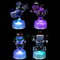 Northlight LED Lighted Color Changing Snowmen Acrylic Christmas Decorations - 4.25" - Set Of 4 -Festival GUEST b6c05c2c 078a 40d7 aa09 c48061614d33