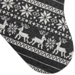 Northlight 19" Gray And White Reindeer And Snowflake Knit Christmas Stocking With Faux Fur Cuff -Festival GUEST b8eea290 3d09 451b 8f5b 743be1db8a8b