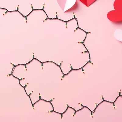 Northlight Mini Christmas Light Set - Clear With Red Tips - 10' Green Wire - 50ct 4 Northlight Mini Christmas Light Set - Clear With Red Tips - 10' Green Wire - 50ct - Image 2